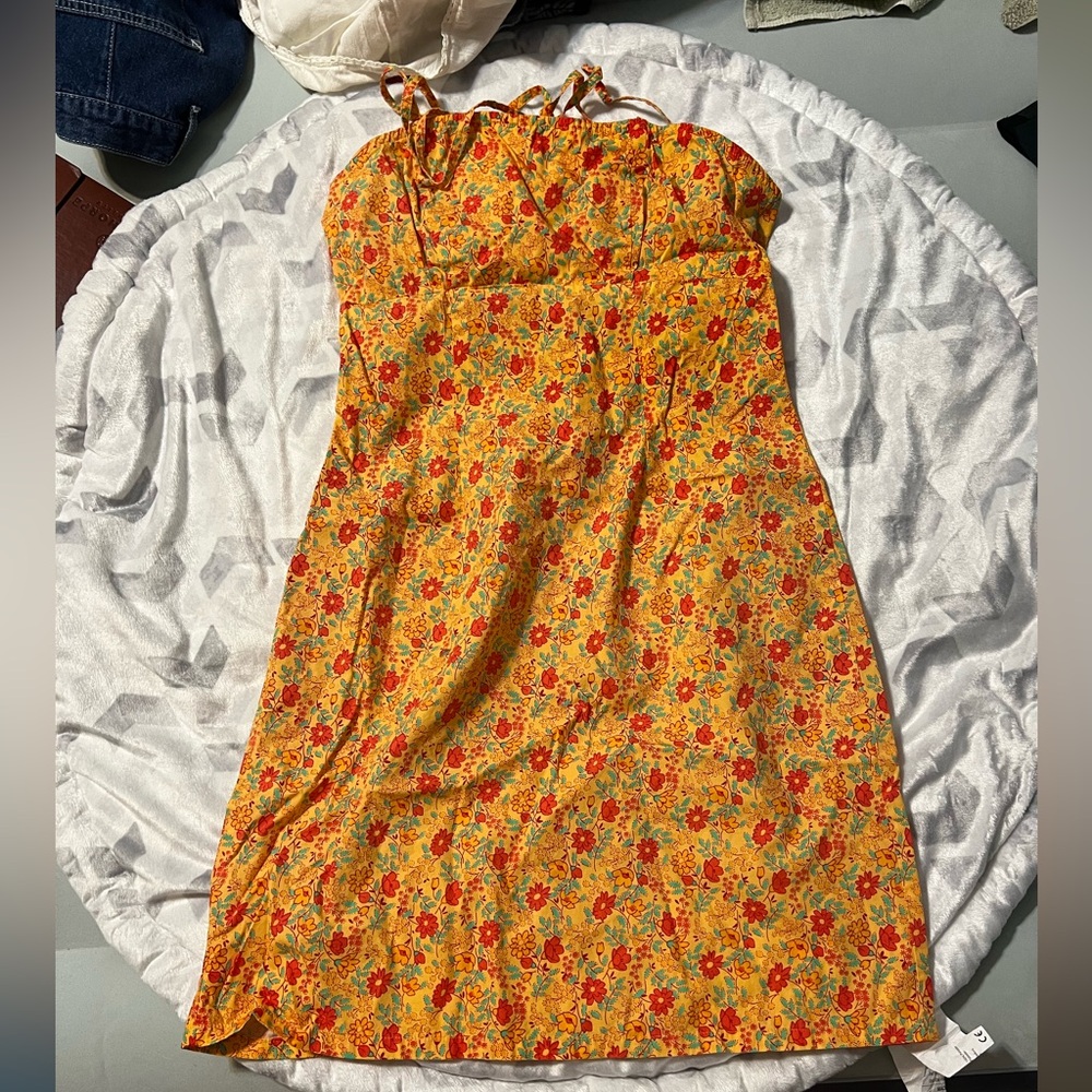 Xhilaration Y2K Floral Sun Dress - Yellow and Red